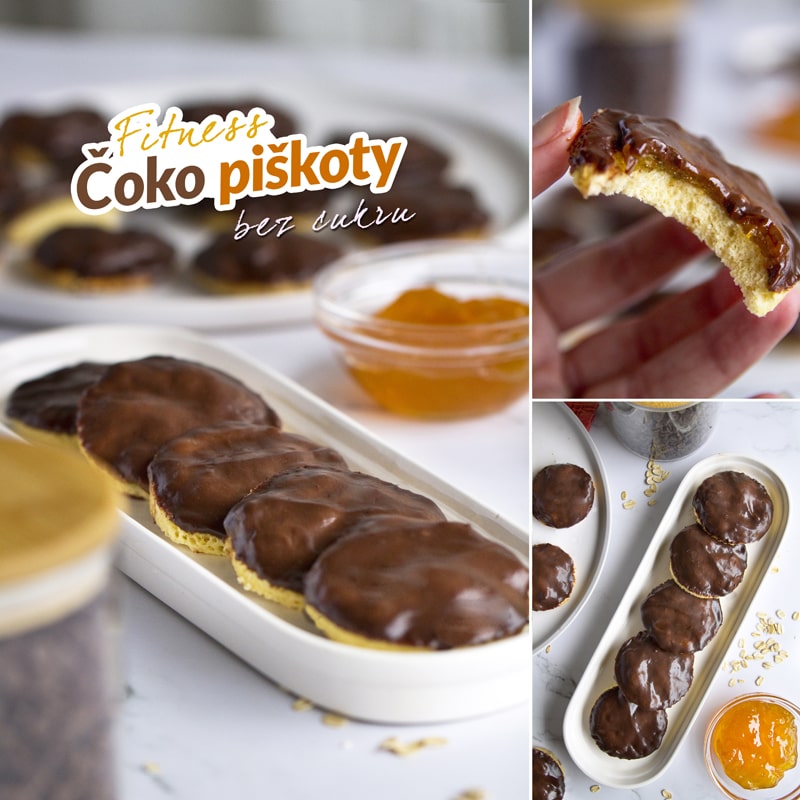 Fit plnené čoko piškóty bez cukru recept Bajola